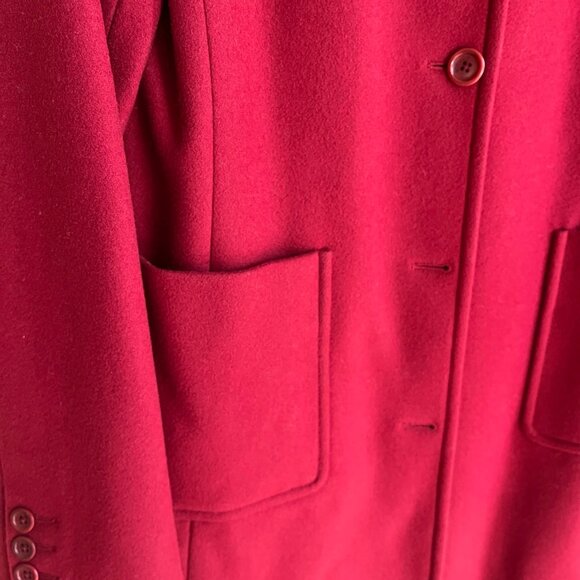 Vintage J. Crew Red Wool Coat with Tailored Look and Long Sleeves - Picture 3 of 6